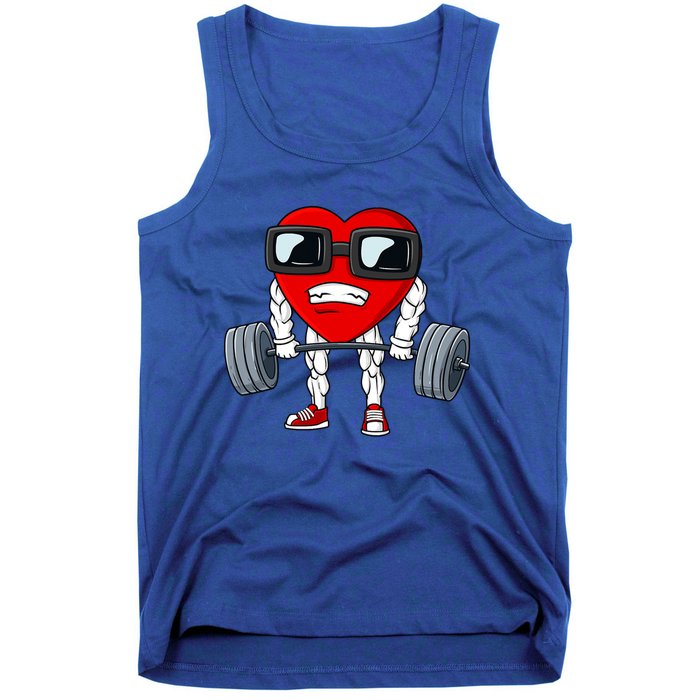 Valentines Day Heart Weightlifting Funny Deadlift Fitness Gift Tank Top