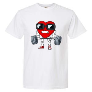 Valentines Day Heart Weightlifting Funny Deadlift Fitness Gift Garment-Dyed Heavyweight T-Shirt