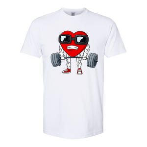 Valentines Day Heart Weightlifting Funny Deadlift Fitness Gift Softstyle CVC T-Shirt