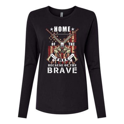 Veterans Day Home Of The Free Because Of The Brave Funny Gift Womens Cotton Relaxed Long Sleeve T-Shirt