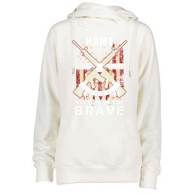 Veterans Day Home Of The Free Because Of The Brave Funny Gift Womens Funnel Neck Pullover Hood