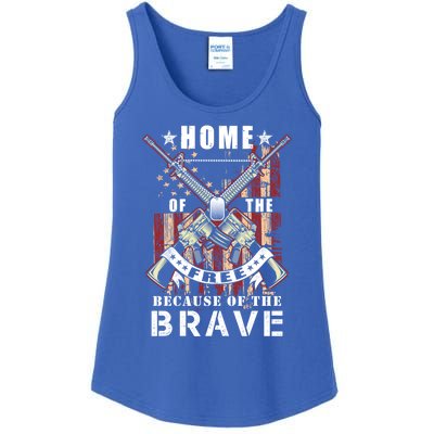 Veterans Day Home Of The Free Because Of The Brave Funny Gift Ladies Essential Tank