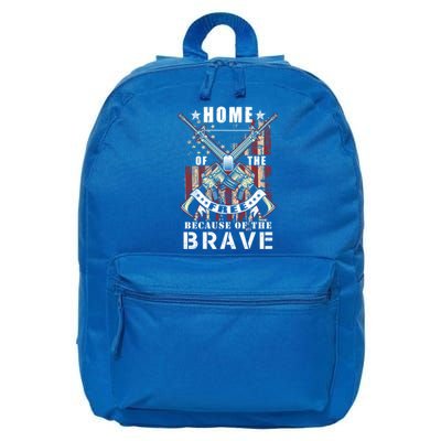 Veterans Day Home Of The Free Because Of The Brave Funny Gift 16 in Basic Backpack