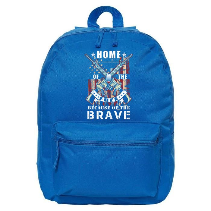 Veterans Day Home Of The Free Because Of The Brave Funny Gift 16 in Basic Backpack