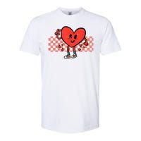 Valentines Day Heart Peace Hand Retro Groovy Softstyle CVC T-Shirt