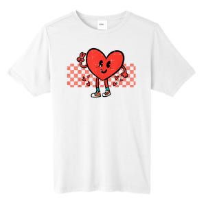 Valentines Day Heart Peace Hand Retro Groovy Tall Fusion ChromaSoft Performance T-Shirt