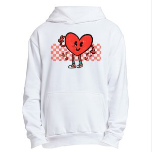 Valentines Day Heart Peace Hand Retro Groovy Urban Pullover Hoodie