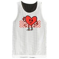 Valentines Day Heart Peace Hand Retro Groovy Mesh Reversible Basketball Jersey Tank