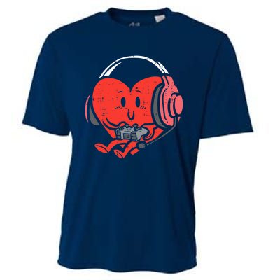 Valentines Day Heart Gamer Gaming Cooling Performance Crew T-Shirt