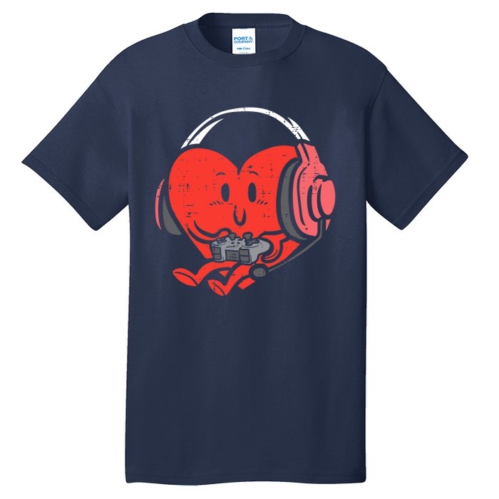 Valentines Day Heart Gamer Gaming Tall T-Shirt