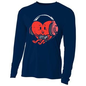 Valentines Day Heart Gamer Gaming Cooling Performance Long Sleeve Crew