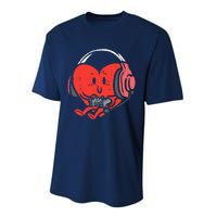 Valentines Day Heart Gamer Gaming Performance Sprint T-Shirt