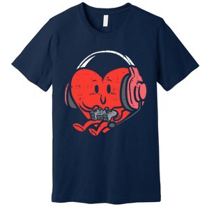 Valentines Day Heart Gamer Gaming Premium T-Shirt