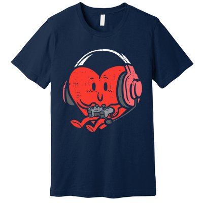 Valentines Day Heart Gamer Gaming Premium T-Shirt