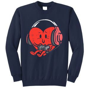 Valentines Day Heart Gamer Gaming Tall Sweatshirt