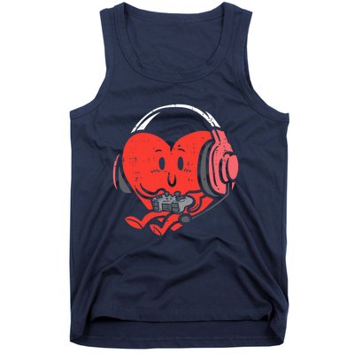 Valentines Day Heart Gamer Gaming Tank Top