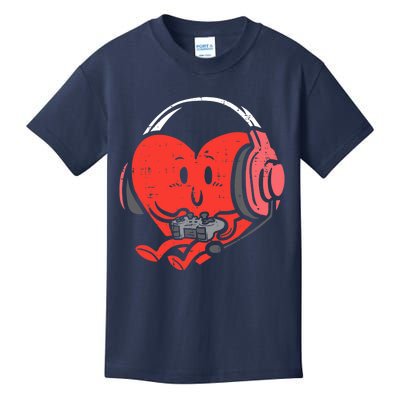 Valentines Day Heart Gamer Gaming Kids T-Shirt