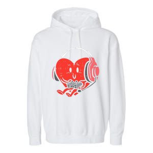 Valentines Day Heart Gamer Gaming Garment-Dyed Fleece Hoodie