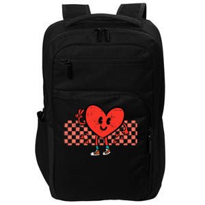 Valentines Day Heart Peace Hand Retro Groovy Impact Tech Backpack