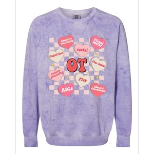 Valentines Day Heart Occupational Therapist OT Therapy Colorblast Crewneck Sweatshirt