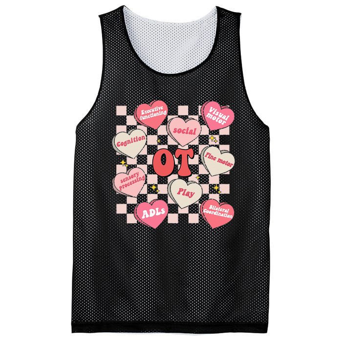 Valentines Day Heart Occupational Therapist OT Therapy Mesh Reversible Basketball Jersey Tank