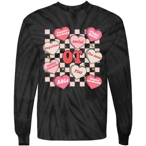 Valentines Day Heart Occupational Therapist OT Therapy Tie-Dye Long Sleeve Shirt