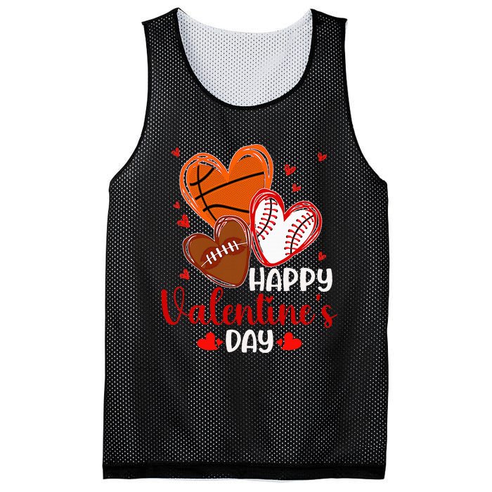 Valentines Day Happy Basketball Baseball Football Mesh Reversible Basketball Jersey Tank