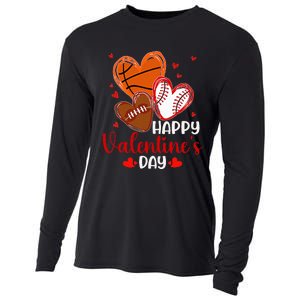 Valentines Day Happy Basketball Baseball Football Cooling Performance Long Sleeve Crew