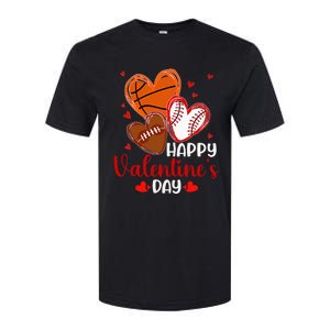 Valentines Day Happy Basketball Baseball Football Softstyle CVC T-Shirt