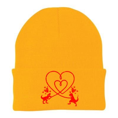 Valentines Day Heart Dinosaur T Rex Adults Gift Knit Cap Winter Beanie