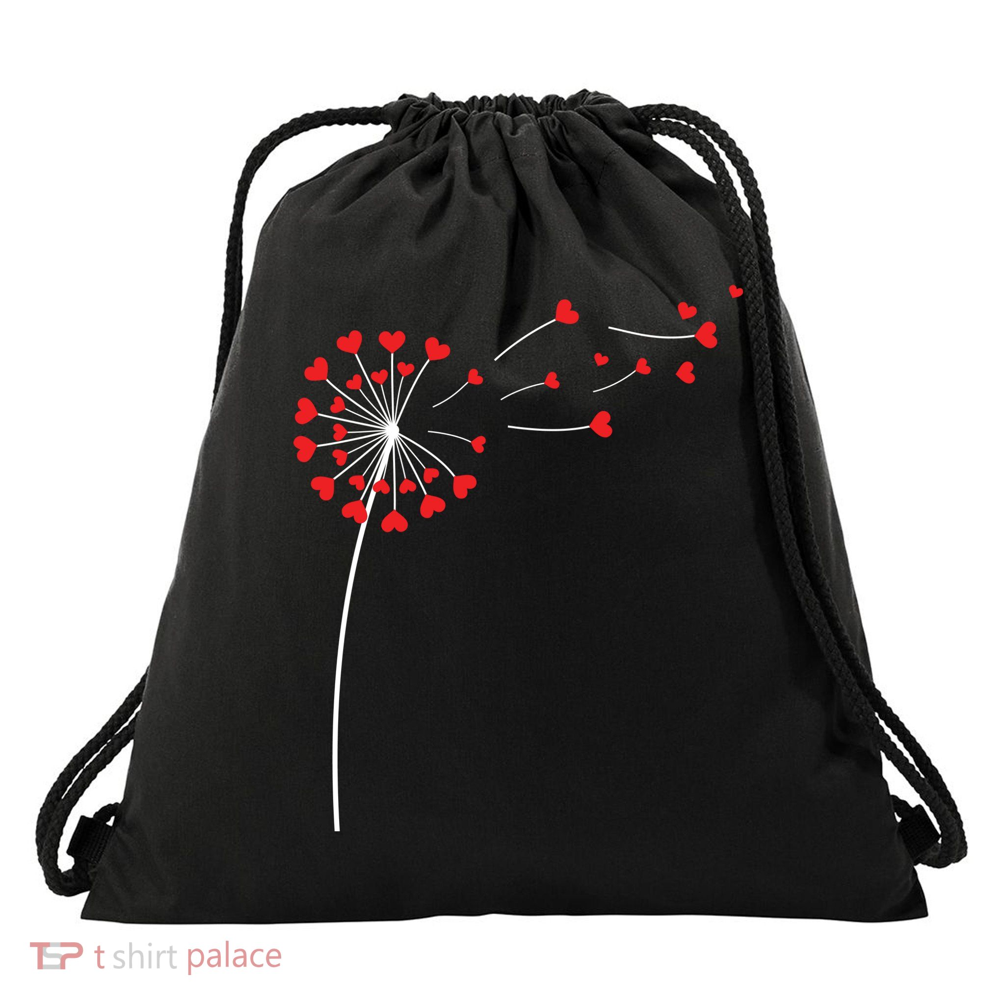 Valentines Day Heart Dandelion Cute Drawstring Bag