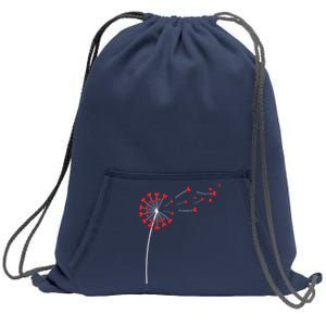 Valentines Day Heart Dandelion Cute Sweatshirt Cinch Pack Bag