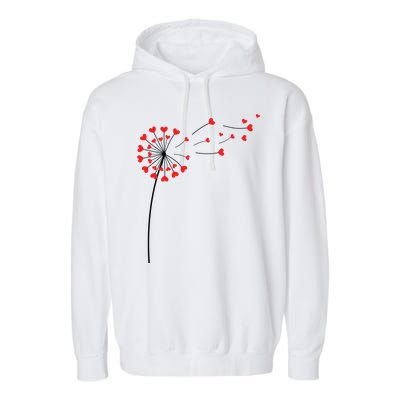 Valentines Day Heart Dandelion Cute Garment-Dyed Fleece Hoodie