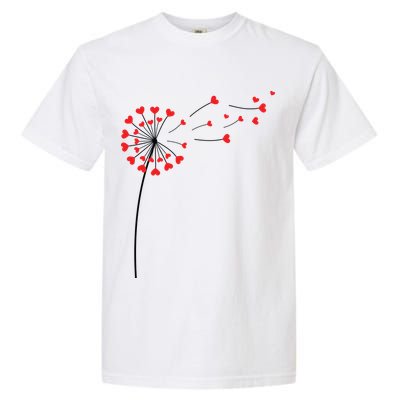 Valentines Day Heart Dandelion Cute Garment-Dyed Heavyweight T-Shirt