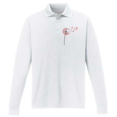 Valentines Day Heart Dandelion Cute Performance Long Sleeve Polo