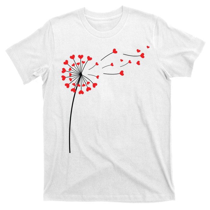 Valentines Day Heart Dandelion Cute T-Shirt