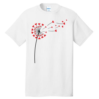 Valentines Day Heart Dandelion Cute Tall T-Shirt