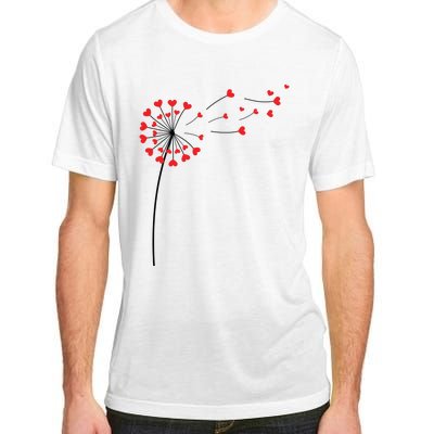 Valentines Day Heart Dandelion Cute Adult ChromaSoft Performance T-Shirt