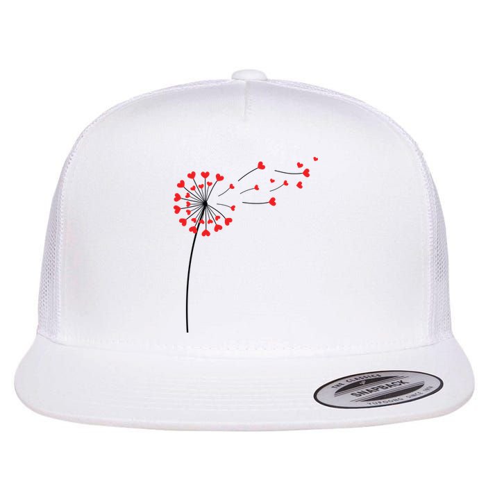 Valentines Day Heart Dandelion Cute Flatbill Hat