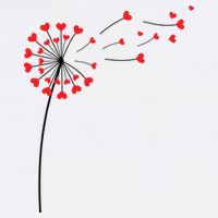 Valentines Day Heart Dandelion Cute Flatbill Hat