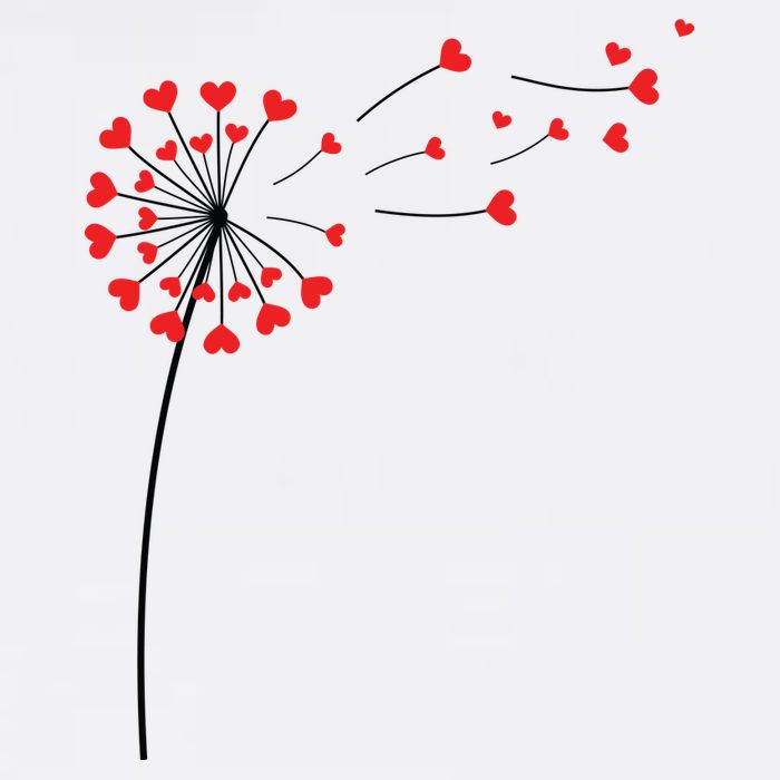Valentines Day Heart Dandelion Cute Flatbill Hat