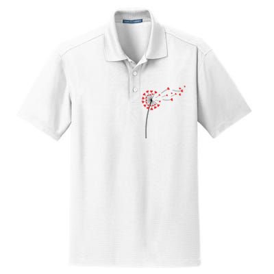 Valentines Day Heart Dandelion Cute Dry Zone Grid Polo