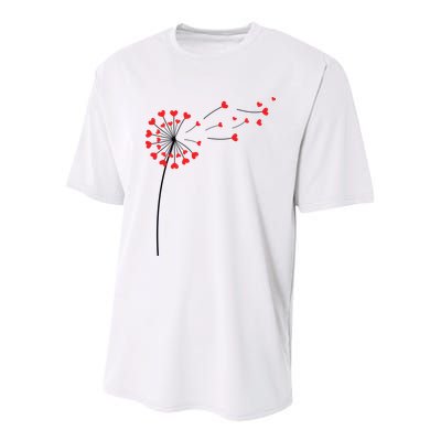 Valentines Day Heart Dandelion Cute Youth Performance Sprint T-Shirt