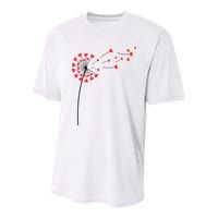 Valentines Day Heart Dandelion Cute Youth Performance Sprint T-Shirt