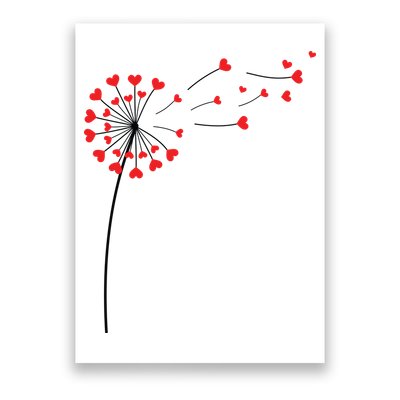 Valentines Day Heart Dandelion Cute Poster
