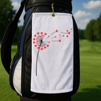 Valentines Day Heart Dandelion Cute Golf Towel