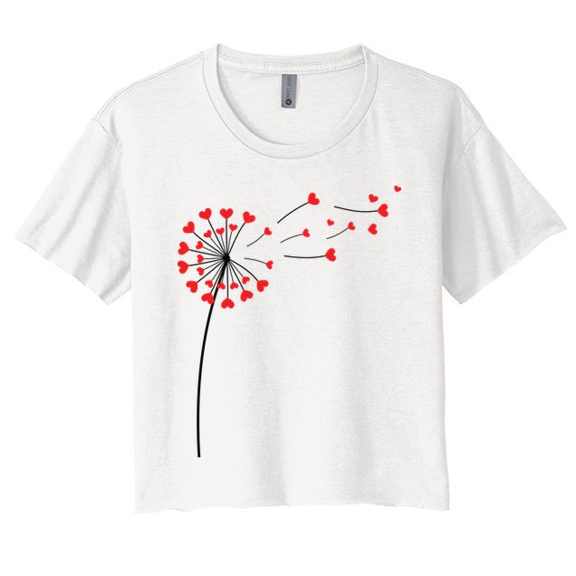 Valentines Day Heart Dandelion Cute Crop Top