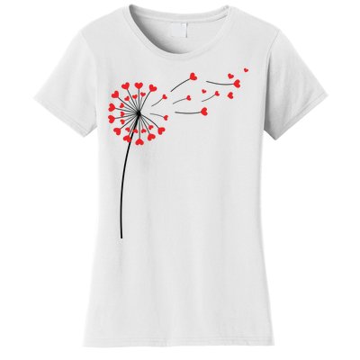 Valentines Day Heart Dandelion Cute Women's T-Shirt