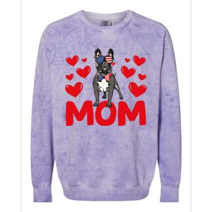 Valentine's Day Hearts Love French Bulldog Mom Animal Lovers Great Gift Colorblast Crewneck Sweatshirt