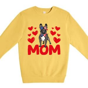 Valentine's Day Hearts Love French Bulldog Mom Animal Lovers Great Gift Premium Crewneck Sweatshirt